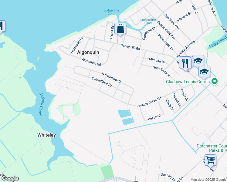map of restaurants, bars, coffee shops, grocery stores, and more near 107 F & South Drive in Cambridge