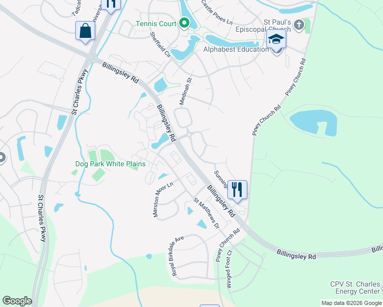 map of restaurants, bars, coffee shops, grocery stores, and more near 5011 Oyster Reef Place in Waldorf