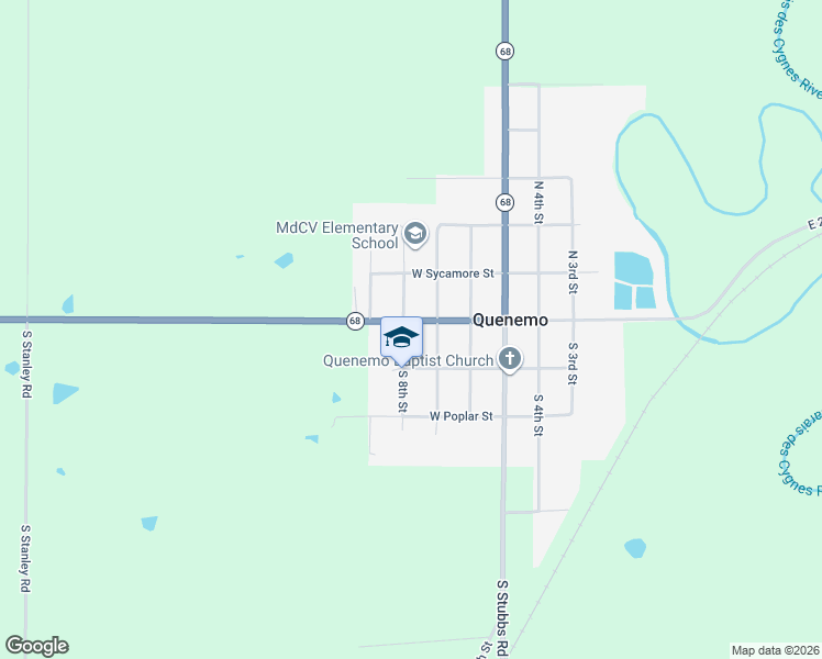 map of restaurants, bars, coffee shops, grocery stores, and more near 320 West Maple Street in Quenemo
