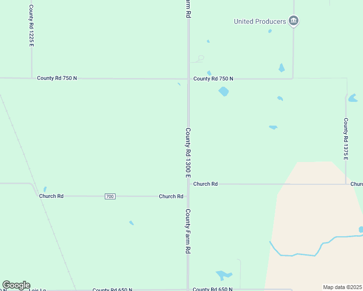 map of restaurants, bars, coffee shops, grocery stores, and more near 2865 County Road 1300 East in Salem
