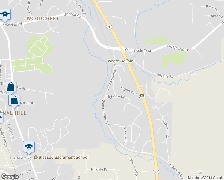 map of restaurants, bars, coffee shops, grocery stores, and more near 14 Highview Court in Belleville