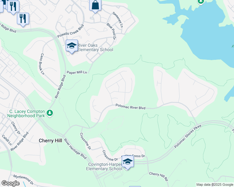 map of restaurants, bars, coffee shops, grocery stores, and more near 2373 Harmsworth Drive in Dumfries