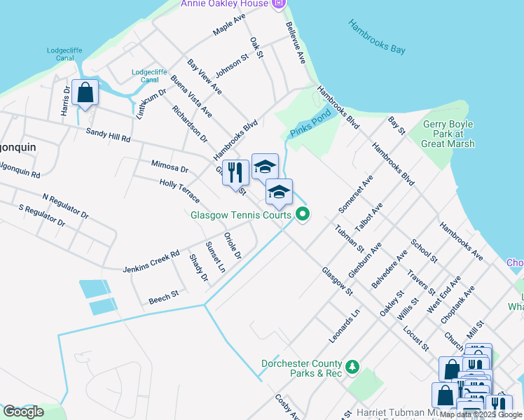 map of restaurants, bars, coffee shops, grocery stores, and more near 1503 Glasgow Street in Cambridge