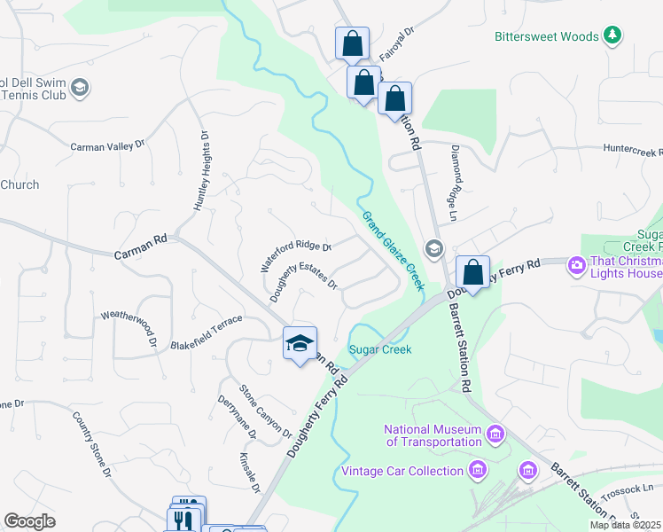 map of restaurants, bars, coffee shops, grocery stores, and more near 1831 Winegard Dr in Ballwin