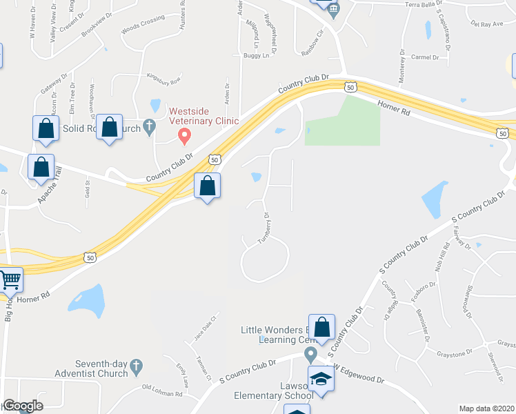 map of restaurants, bars, coffee shops, grocery stores, and more near 4203 Willowlake Ct in Jefferson City