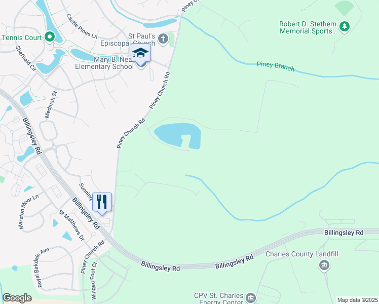 map of restaurants, bars, coffee shops, grocery stores, and more near 12152 Forgotten Farm Place in Waldorf