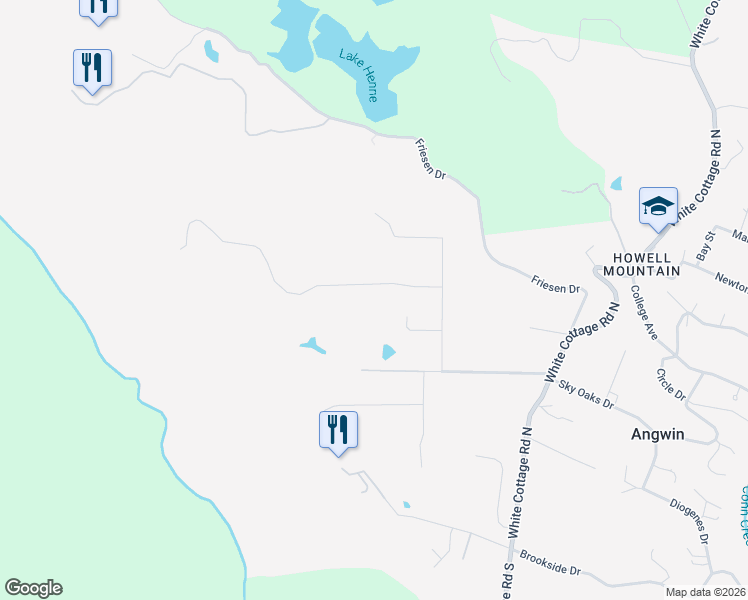 map of restaurants, bars, coffee shops, grocery stores, and more near 710 Anderson Lane in Angwin