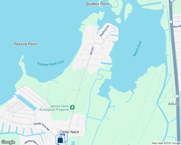 map of restaurants, bars, coffee shops, grocery stores, and more near 29453 Cedar Neck Road in Ocean View