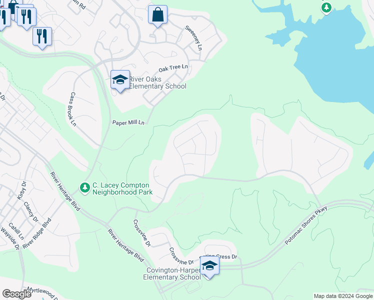 map of restaurants, bars, coffee shops, grocery stores, and more near 2382 Harmsworth Drive in Dumfries