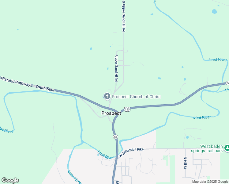 map of restaurants, bars, coffee shops, grocery stores, and more near 1601 North Sand Hill Road in West Baden Springs