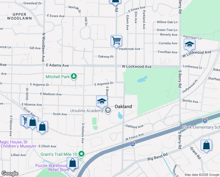 map of restaurants, bars, coffee shops, grocery stores, and more near 113 Minturn Avenue in St. Louis