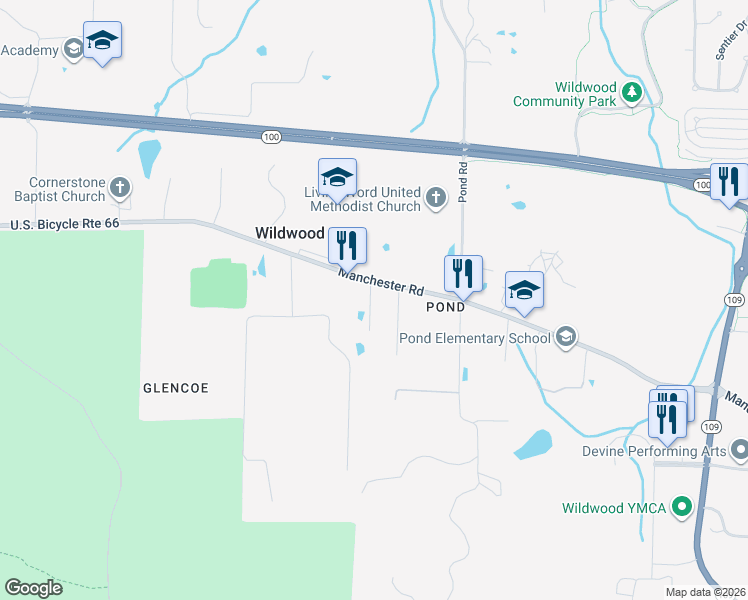 map of restaurants, bars, coffee shops, grocery stores, and more near 2618 Walnut Avenue in Wildwood