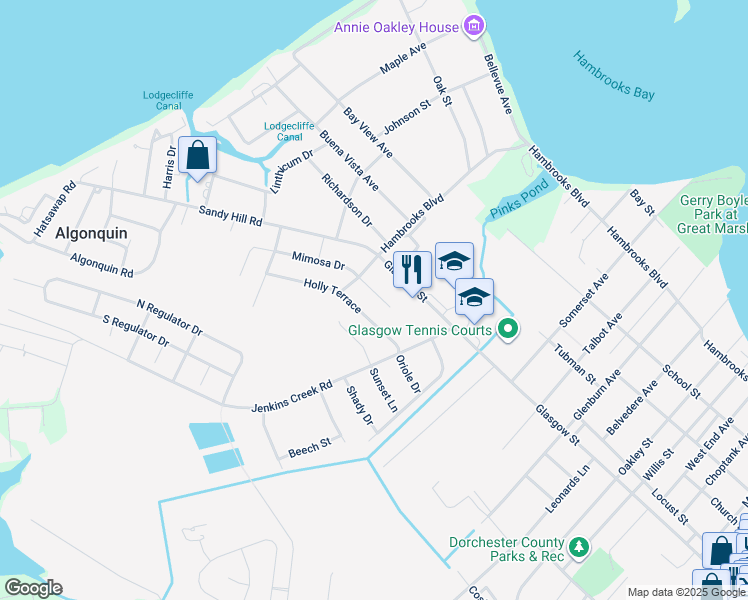 map of restaurants, bars, coffee shops, grocery stores, and more near 6 Mimosa Court in Cambridge