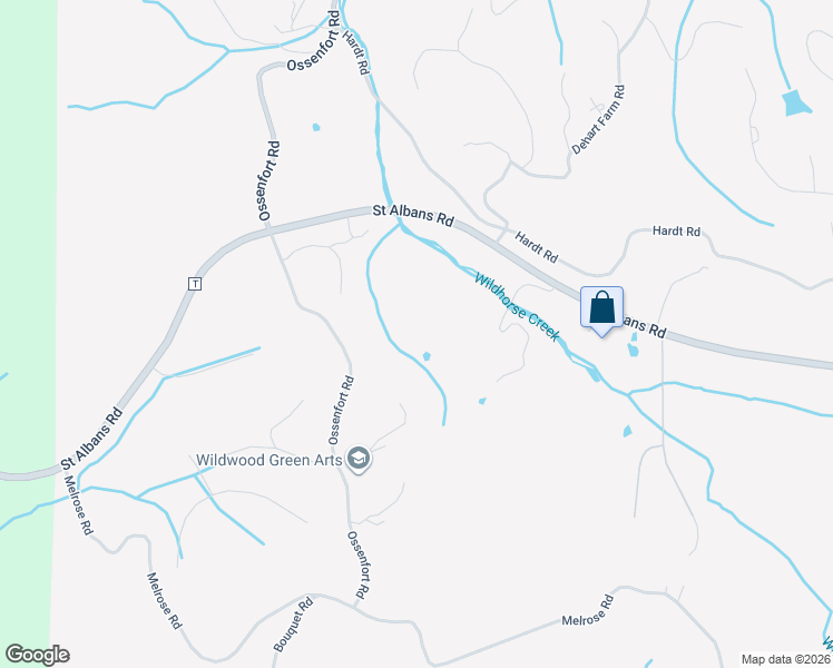 map of restaurants, bars, coffee shops, grocery stores, and more near 2810 Ossenfort Road in Wildwood