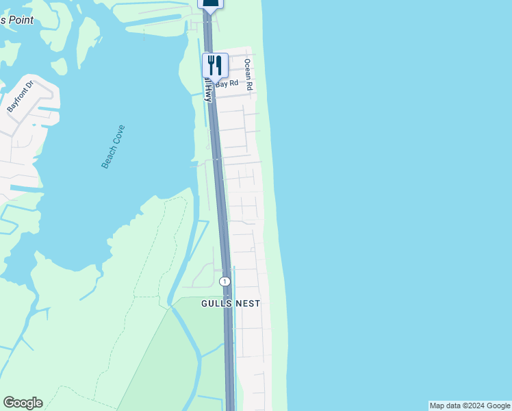 map of restaurants, bars, coffee shops, grocery stores, and more near South Cotton Way in Sussex County
