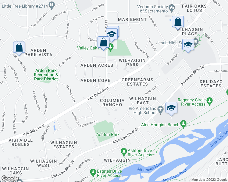 map of restaurants, bars, coffee shops, grocery stores, and more near 895 Baytree Place in Sacramento