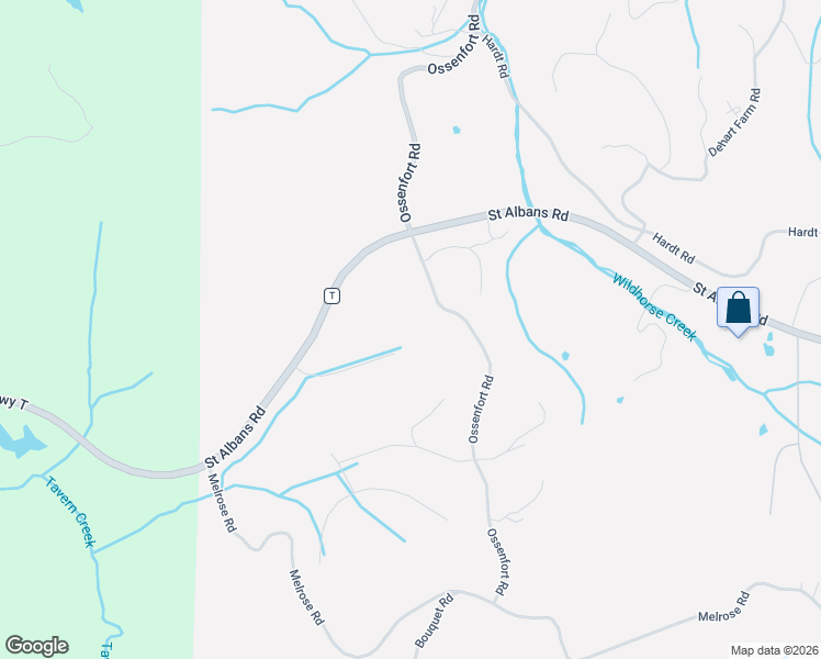 map of restaurants, bars, coffee shops, grocery stores, and more near 19201 Saint Albans Valley Drive in Wildwood