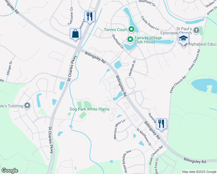 map of restaurants, bars, coffee shops, grocery stores, and more near 4817 Elmley Place in Waldorf