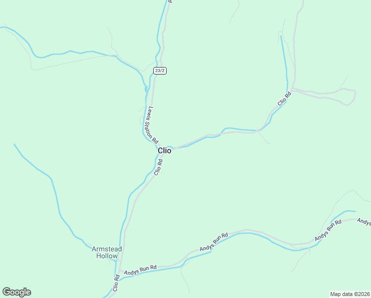 map of restaurants, bars, coffee shops, grocery stores, and more near County Route 23 in Clendenin