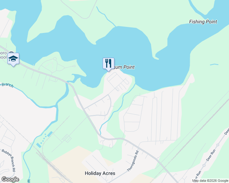 map of restaurants, bars, coffee shops, grocery stores, and more near 27891 Possum Point Road in Millsboro