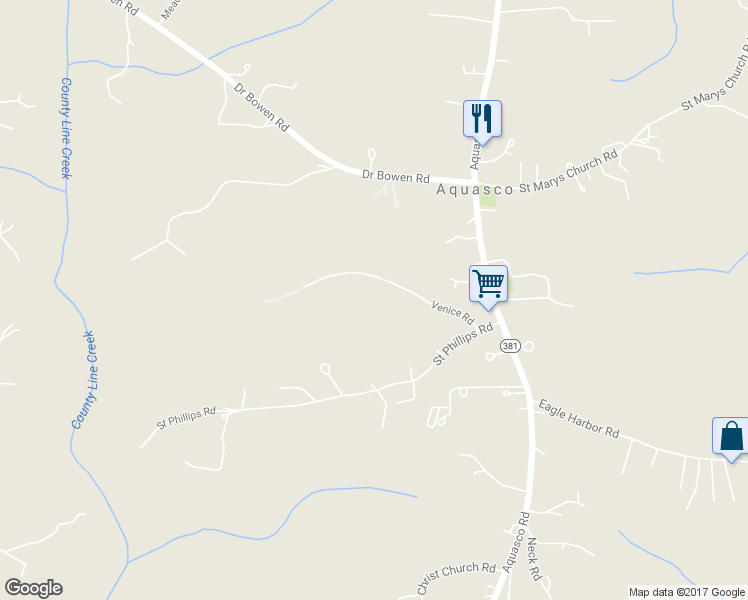 map of restaurants, bars, coffee shops, grocery stores, and more near 16001 Venice Road in Aquasco