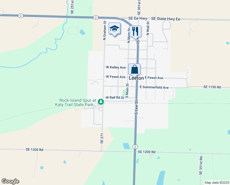 map of restaurants, bars, coffee shops, grocery stores, and more near 208 South Nickerson Street in Leeton