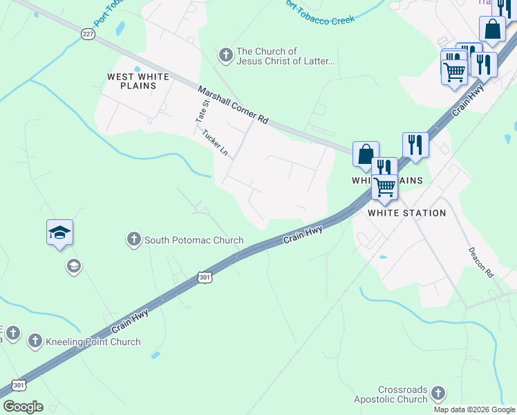 map of restaurants, bars, coffee shops, grocery stores, and more near 4800 Ford Court in White Plains