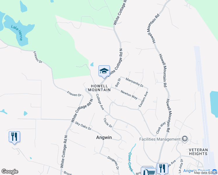 map of restaurants, bars, coffee shops, grocery stores, and more near 480 Toyon Street in Angwin