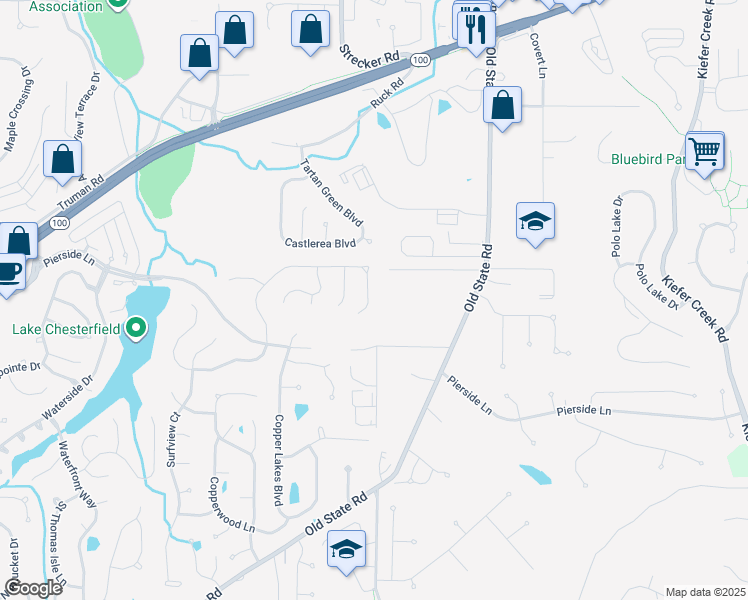 map of restaurants, bars, coffee shops, grocery stores, and more near 179 Beacon Point Lane in Wildwood