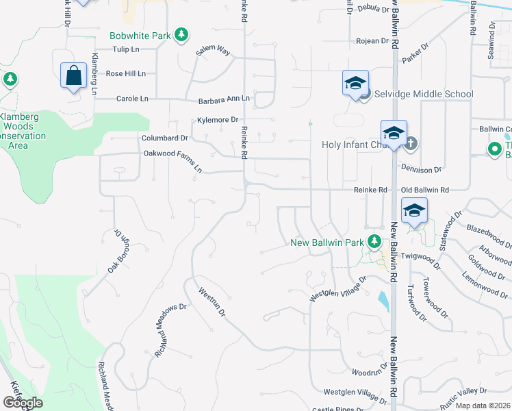 map of restaurants, bars, coffee shops, grocery stores, and more near 870 Reinke Road in Ballwin