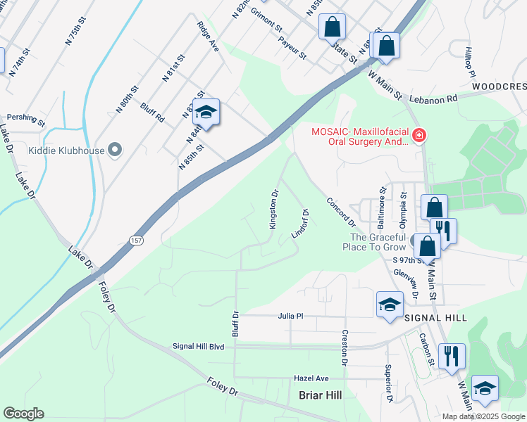 map of restaurants, bars, coffee shops, grocery stores, and more near 21 Kingston Drive in Belleville