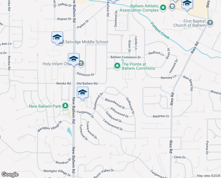 map of restaurants, bars, coffee shops, grocery stores, and more near 217 Bitterwood Drive in Ballwin