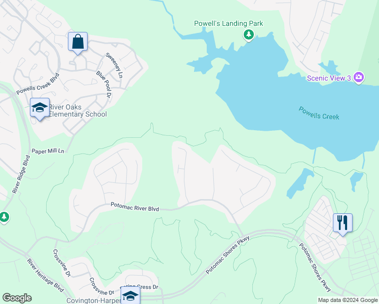 map of restaurants, bars, coffee shops, grocery stores, and more near 17025 Silver Arrow Drive in Dumfries