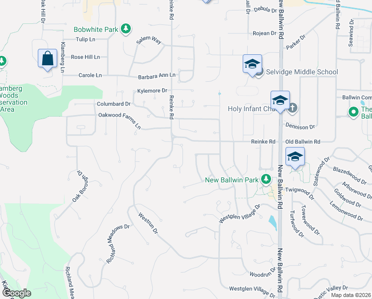 map of restaurants, bars, coffee shops, grocery stores, and more near 255 Village Meadow Drive in Ballwin