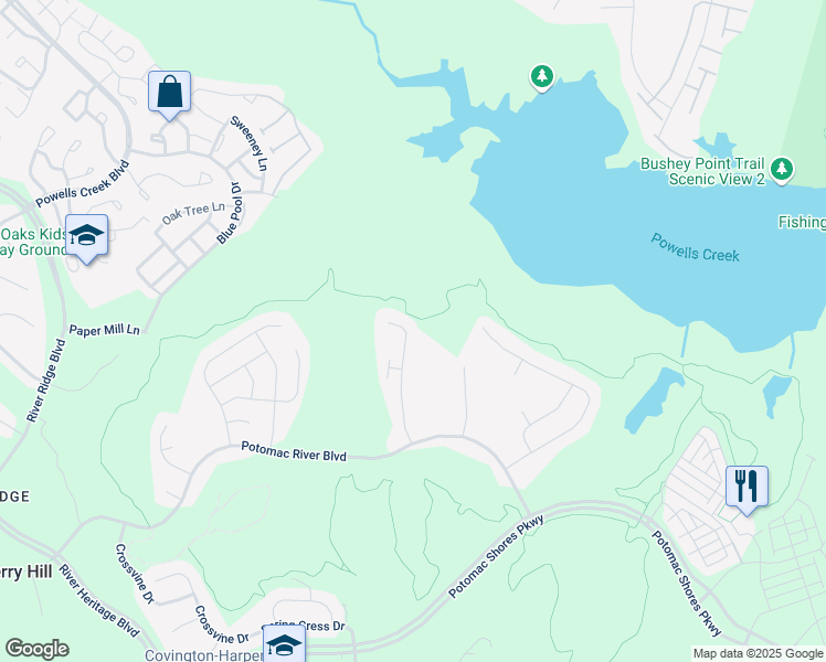 map of restaurants, bars, coffee shops, grocery stores, and more near 17025 Silver Arrow Drive in Dumfries