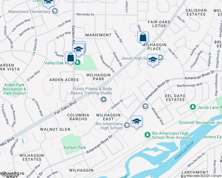 map of restaurants, bars, coffee shops, grocery stores, and more near 936 Saverien Drive in Sacramento