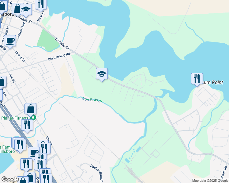 map of restaurants, bars, coffee shops, grocery stores, and more near 29497 1st Street in Millsboro