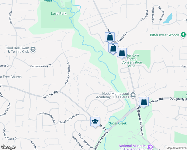 map of restaurants, bars, coffee shops, grocery stores, and more near 1752 Highview Circle Court in Ballwin