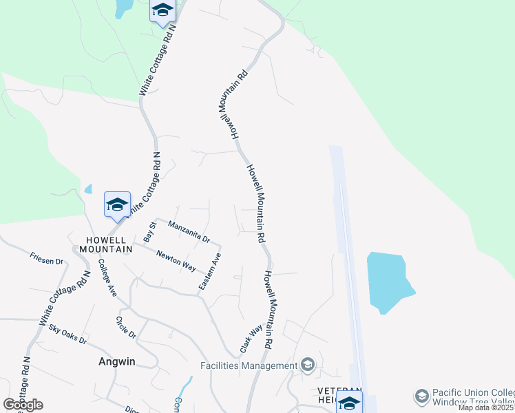 map of restaurants, bars, coffee shops, grocery stores, and more near 460 Howell Mountain Road in Angwin