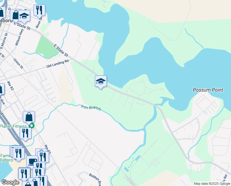 map of restaurants, bars, coffee shops, grocery stores, and more near 29497 1st Street in Millsboro