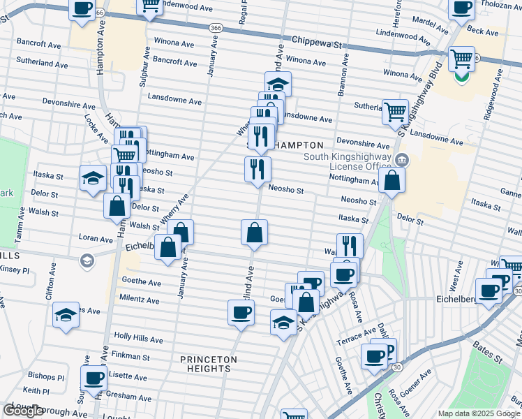 map of restaurants, bars, coffee shops, grocery stores, and more near 5352 Itaska Street in St. Louis