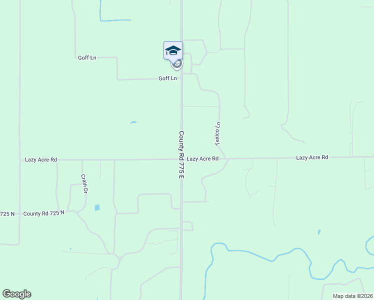map of restaurants, bars, coffee shops, grocery stores, and more near 3014 County Road 775 East in Salem