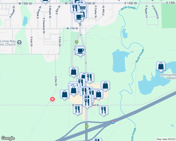 map of restaurants, bars, coffee shops, grocery stores, and more near 2008 South Princeton Street in Ottawa