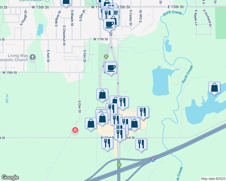 map of restaurants, bars, coffee shops, grocery stores, and more near 2008 South Princeton Street in Ottawa