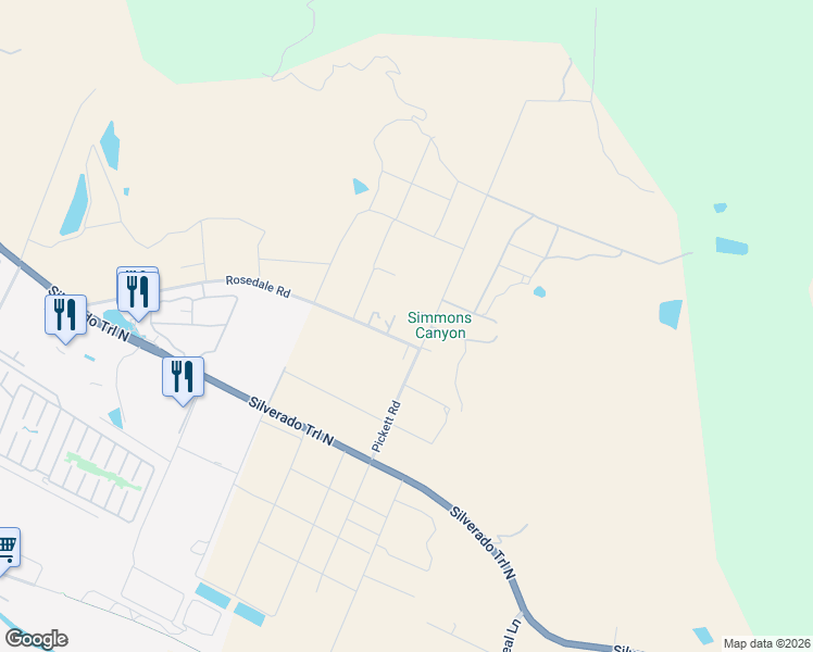 map of restaurants, bars, coffee shops, grocery stores, and more near 10 Rosedale Road in Calistoga