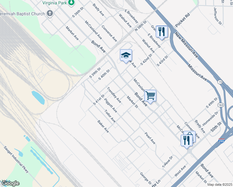 map of restaurants, bars, coffee shops, grocery stores, and more near in St. Clair County