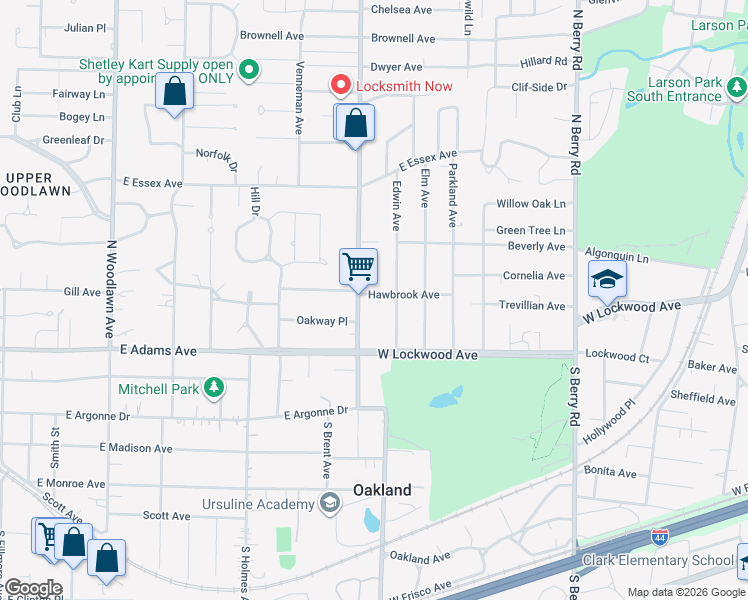 map of restaurants, bars, coffee shops, grocery stores, and more near 21 Edwin Avenue in St. Louis
