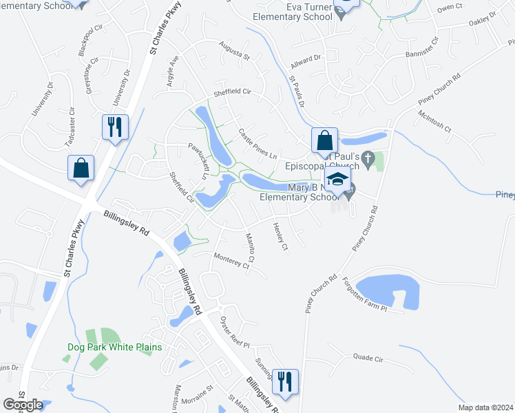 map of restaurants, bars, coffee shops, grocery stores, and more near 11698 Henryetta Court in Waldorf