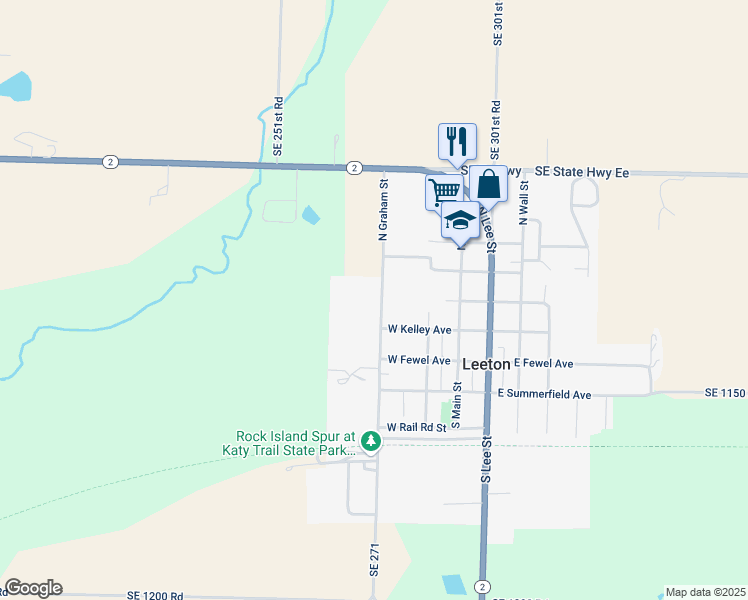 map of restaurants, bars, coffee shops, grocery stores, and more near 203 North Graham Street in Leeton