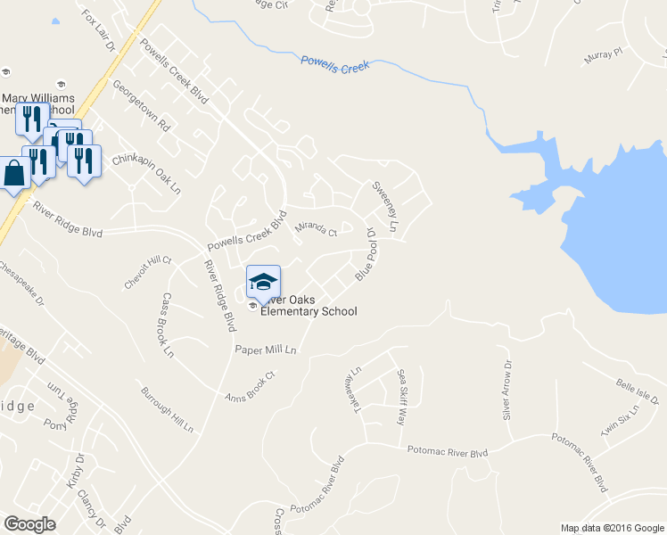 map of restaurants, bars, coffee shops, grocery stores, and more near 2606 Oak Valley Drive in Woodbridge